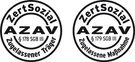 AZAV zertifizierter Träger und zertifizierte Maßnahmen Logo