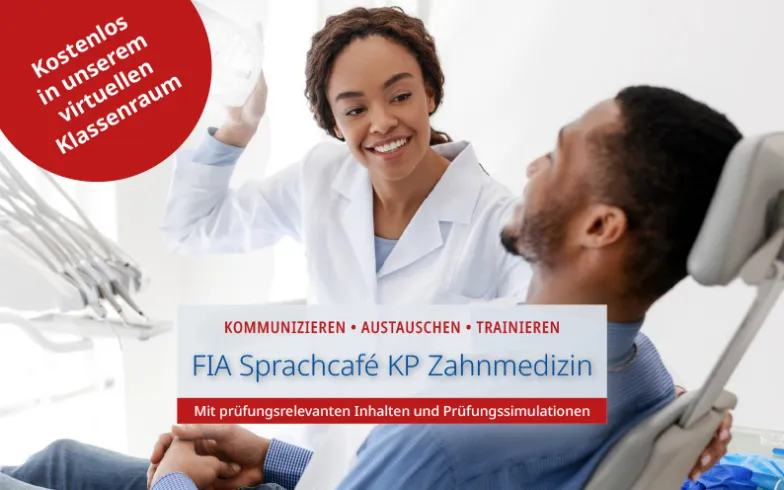 Zahnärztin schaltet vor der Behandlung eines Patienten die Lampe ein