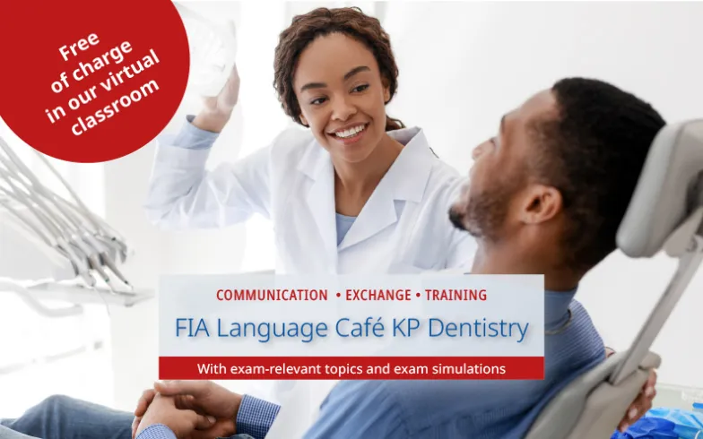 Female dentist turns on the lamp before treating a patient